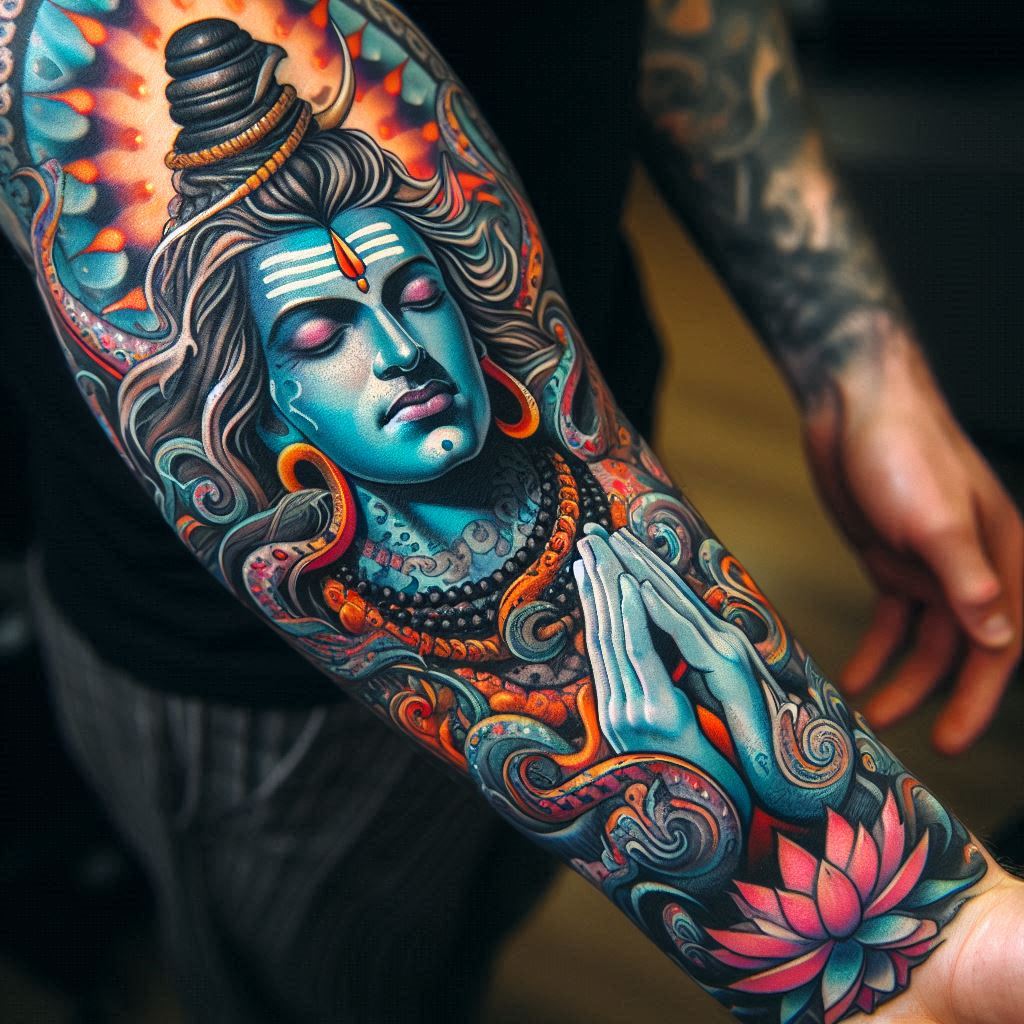 shiva tattoo on hand