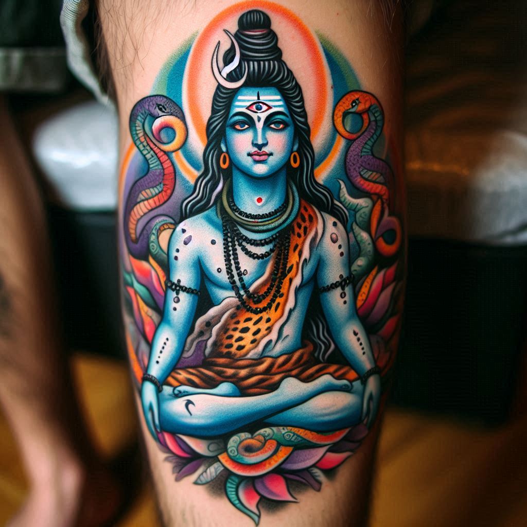 lord shiva tattoo on forearm