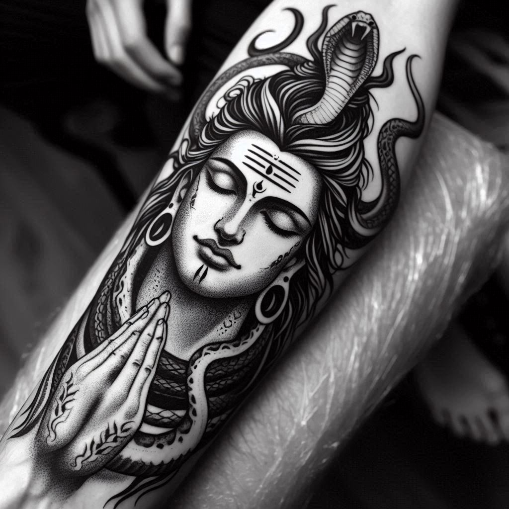 lord shiva tattoo on hand