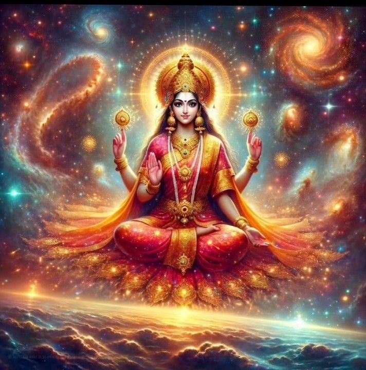 maa lakshmi and vishnu ji photo together on lotus