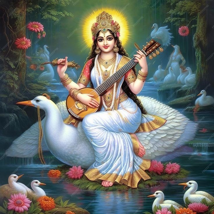 sarswati maa image black and white