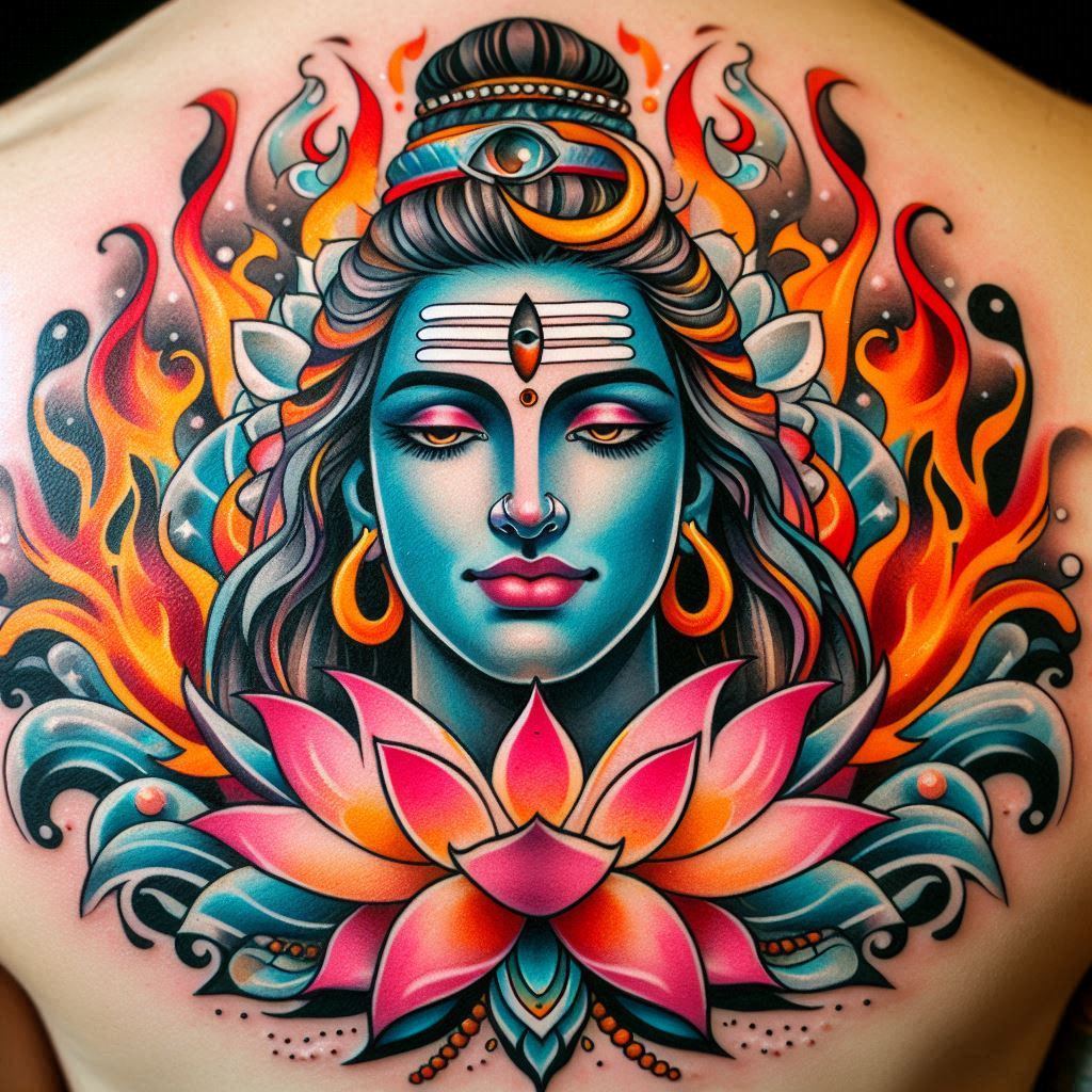 shiva tattoo on back