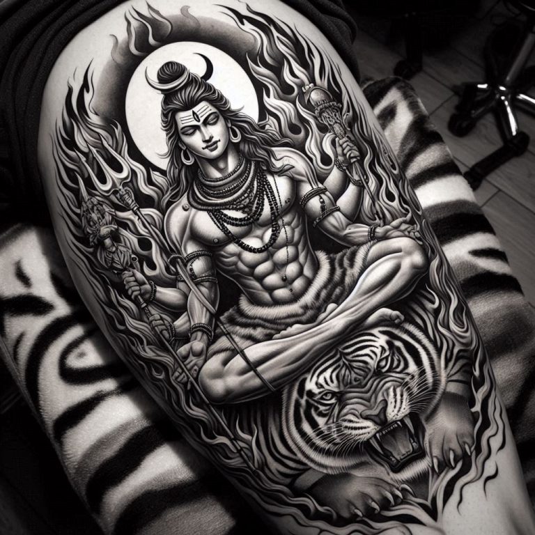 small shiva tattoo on hand