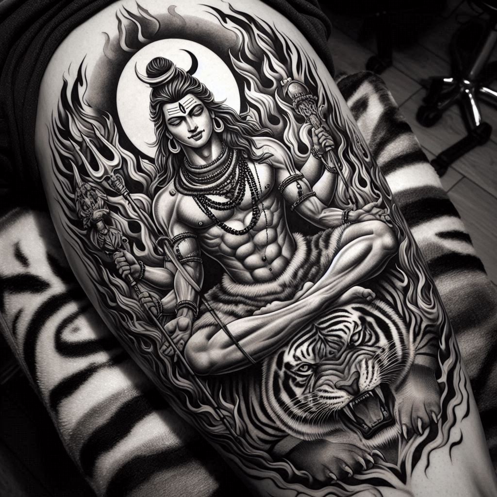 small shiva tattoo on hand