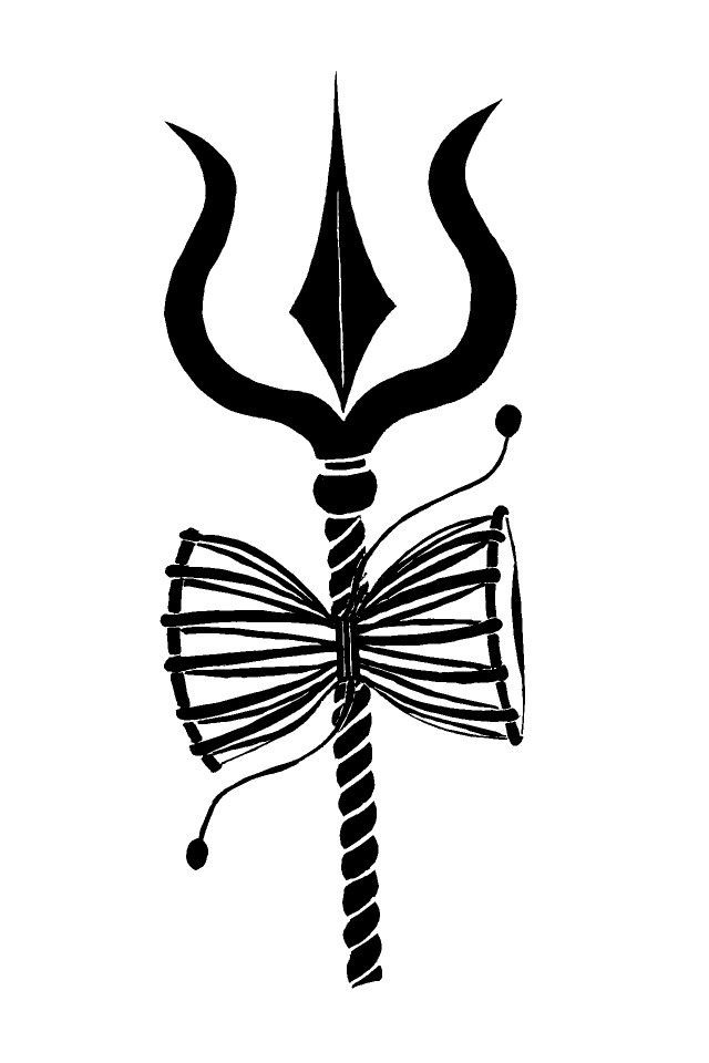 trishul and damru tattoo