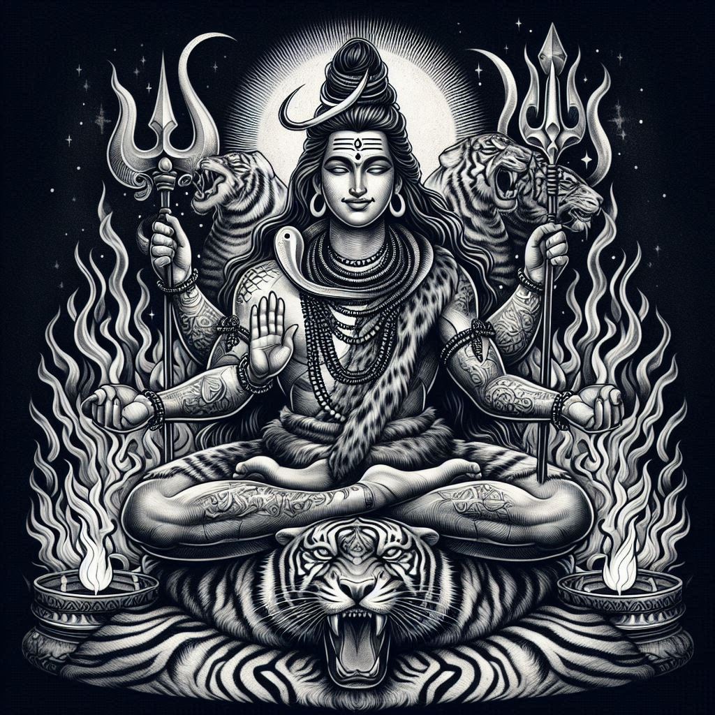 trishul shiva tattoo