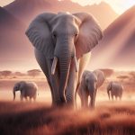 A family of gentle giants elephants in their natural habitat background for Android