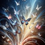 Abstract background with stylized idiopsis gaura butterflies motion phone wallpaper for iphone