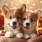 Adorable Corgi siblings playing together heart touching wallpaper HD for mobile