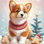 Adorable Corgis with Snowflakes Cute Winter Design Mobile Wallpaper