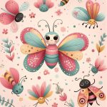 Adorable Crisolina Designs Playful insect wallpaper adorable backdrop for kids space