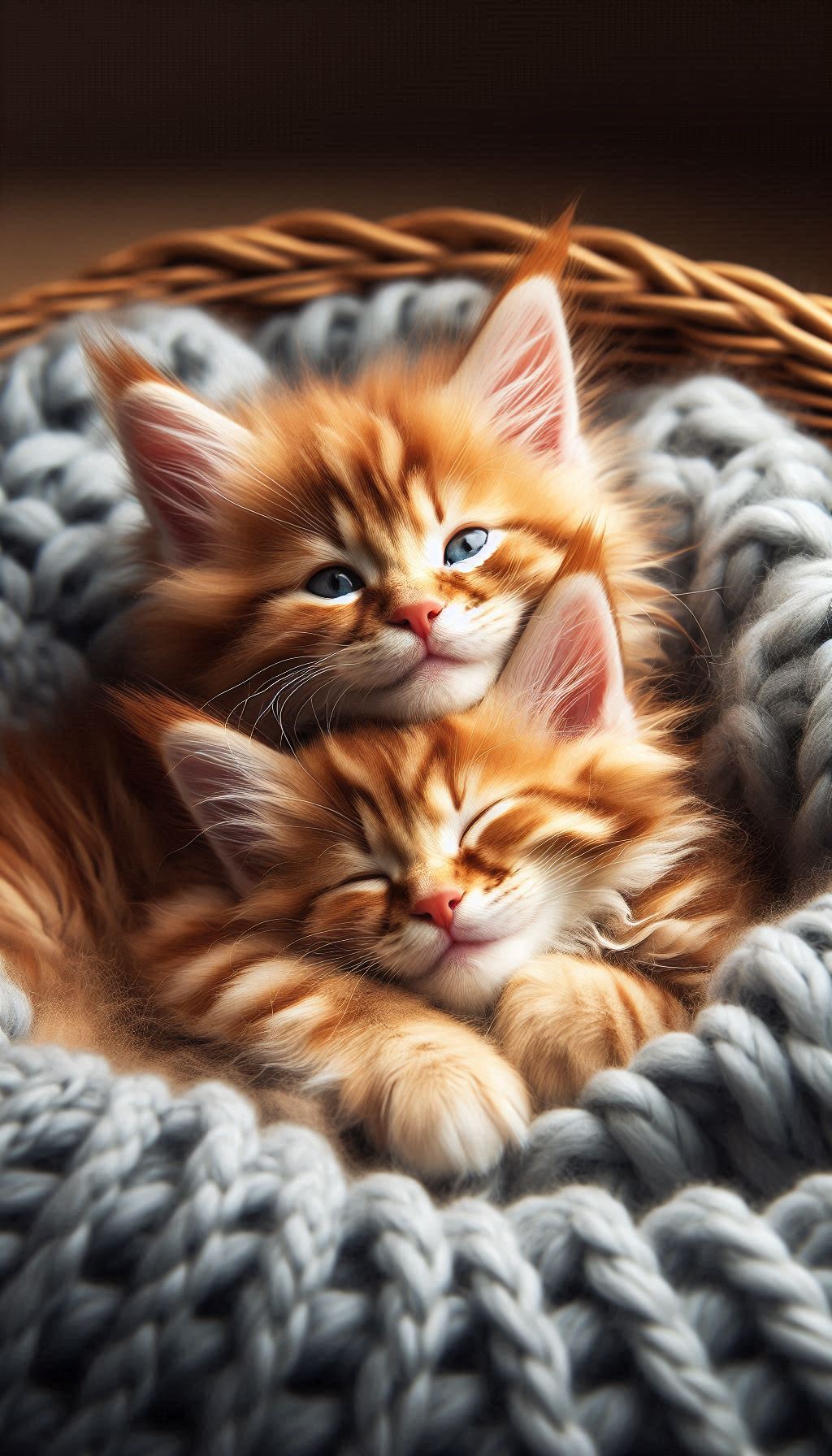 Adorable I Love Kittens Snuggling on a Cozy Blanket Mobile Wallpaper for Android