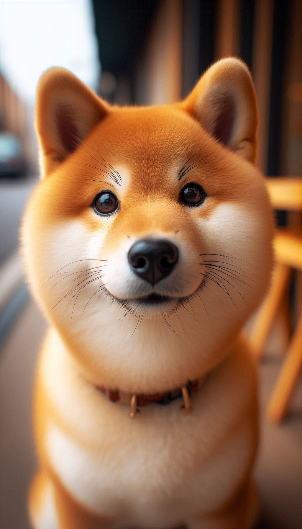 Adorable Shiba Inu Close-Up with Fluffy Fur