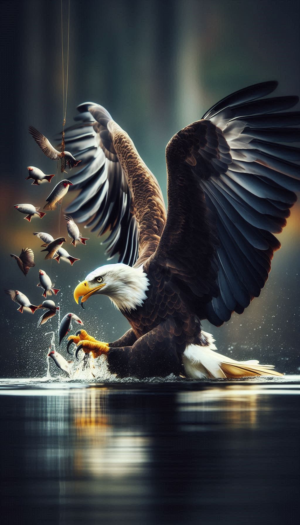 Bald eagle fishing the art of survival in nature Backgrounds for your mobile