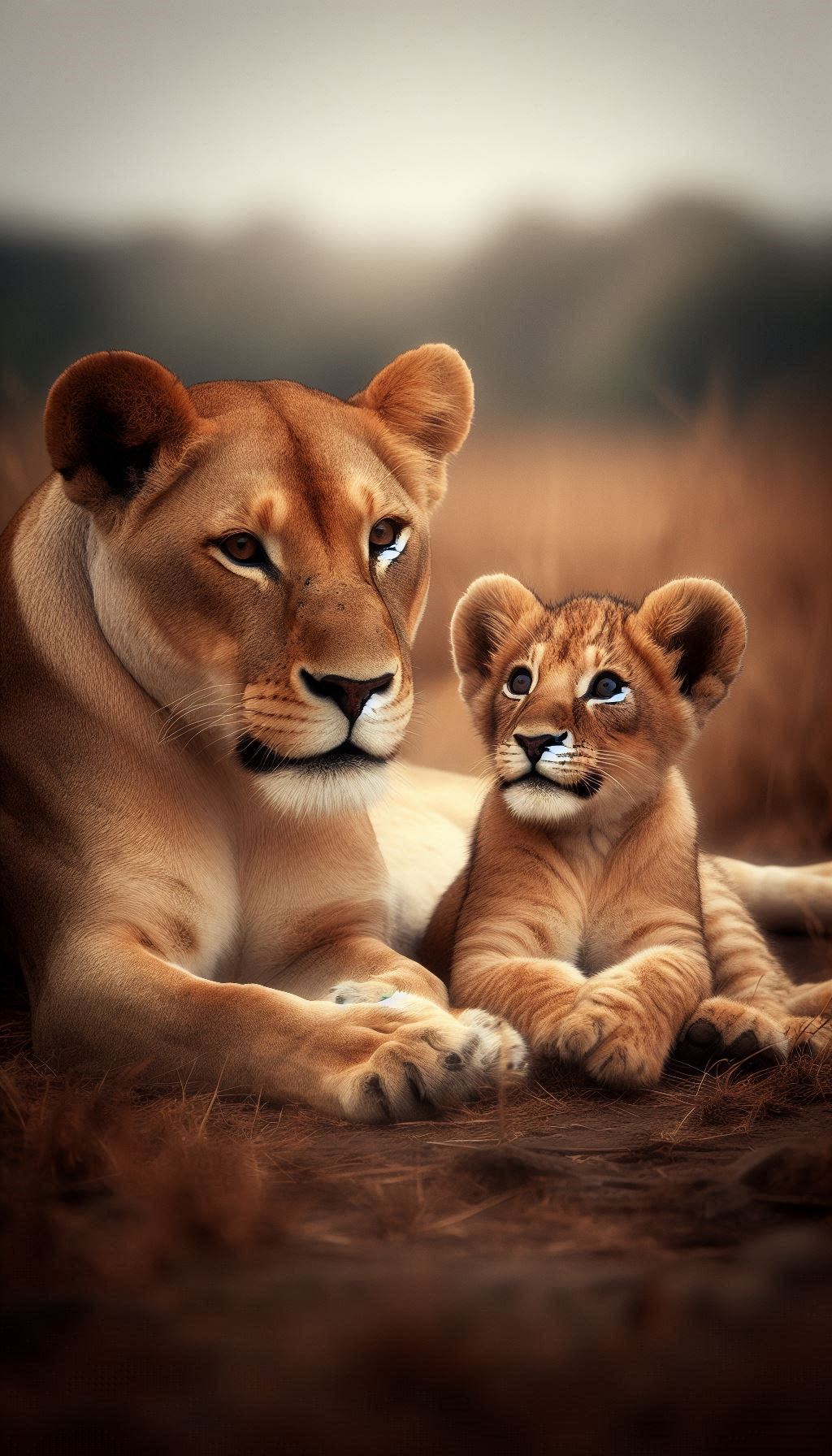 Bonding in the Wild A Lioness and Her Curious Cub