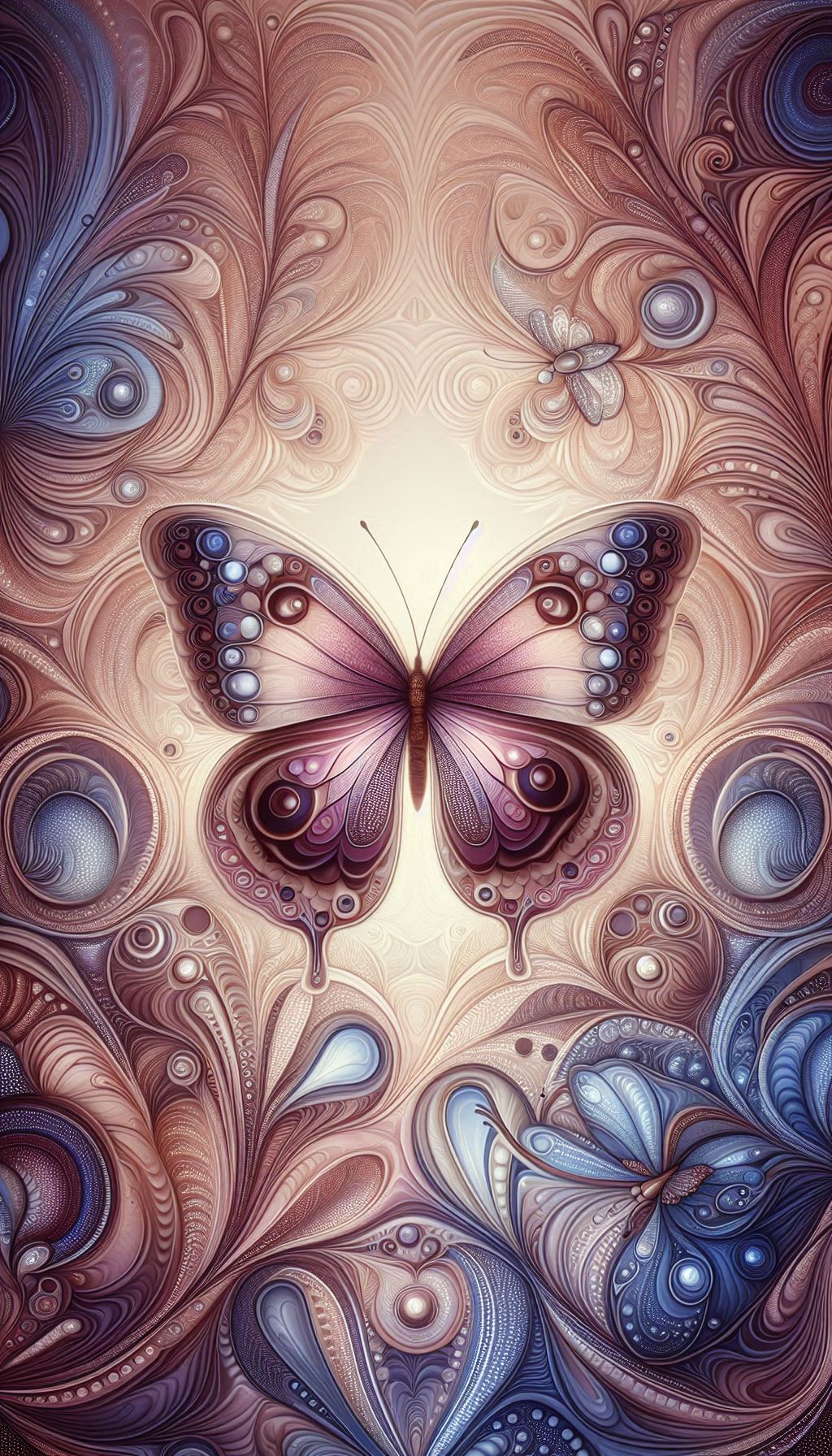 Butterfly pattern in nature A cool insect mobile wallpaper for a relaxing atmosphere