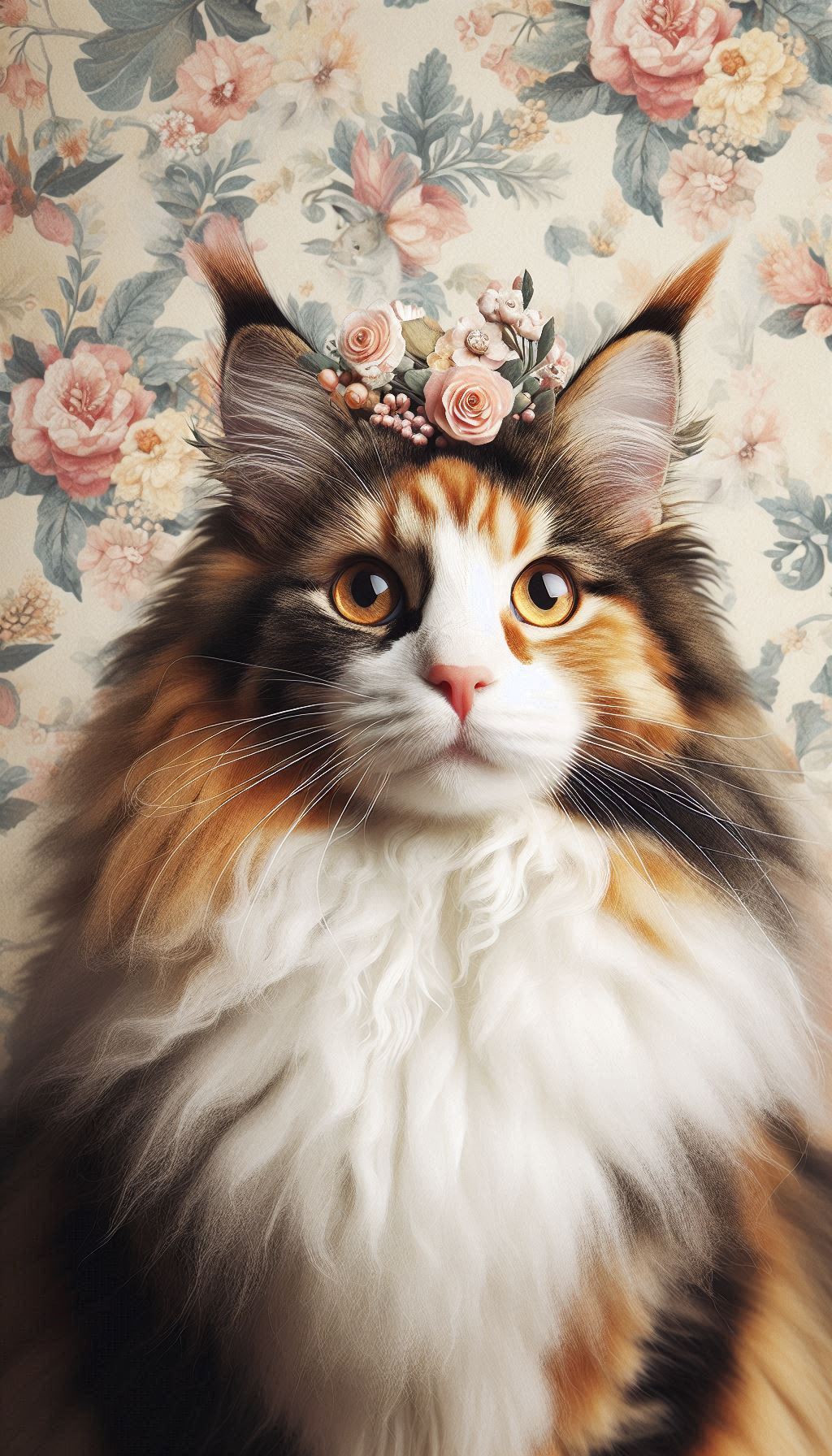 Charming Calico Maine Coon Cats Whimsical Wallpaper Ideas for Cat Lovers