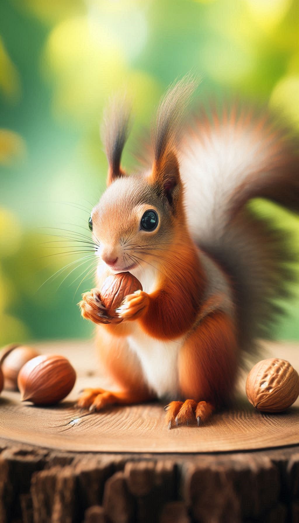 Charming Squirrel with a Nut in Its Tiny Paws