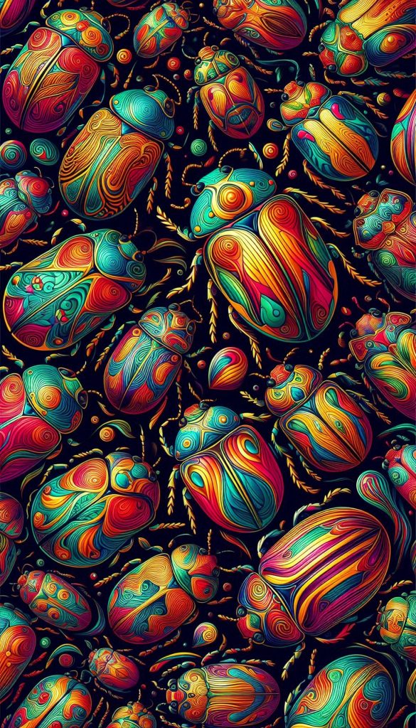 Chrysolina Beetle Patterns Colorful Insect Wallpaper for Vibrant Spaces