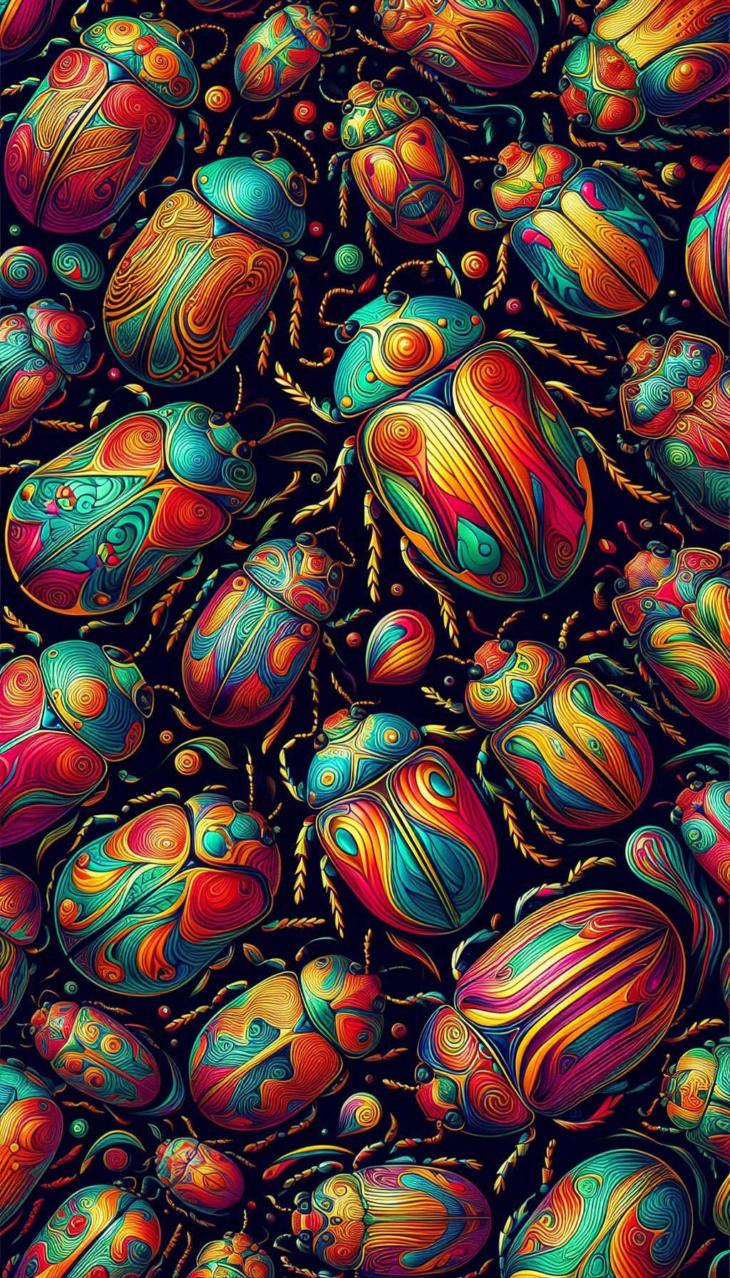 Chrysolina Beetle Patterns Colorful Insect Wallpaper for Vibrant Spaces