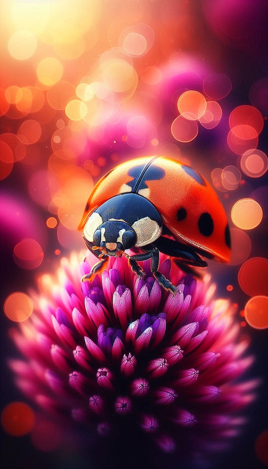 Close-Up Wonders Ladybugs in Their Natural Habitat Wallpaper