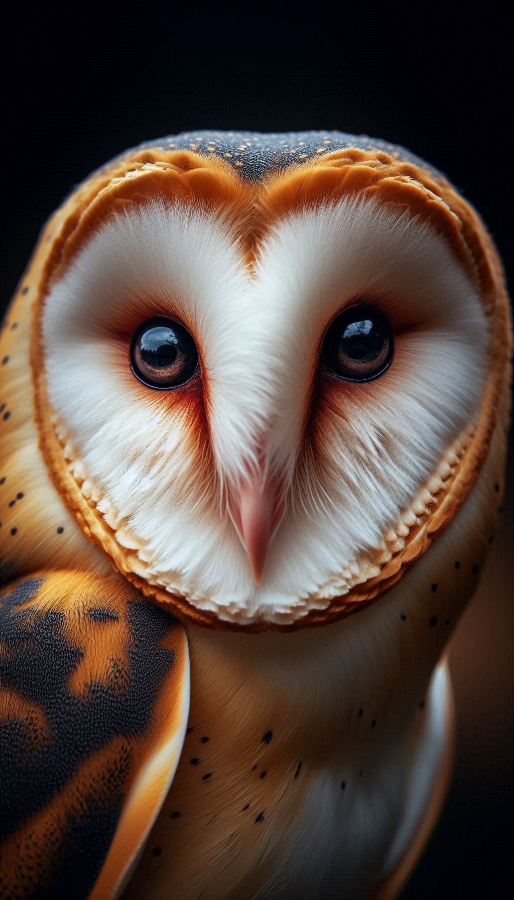 Close-Up of a Barn Owl's Intense Gaze - Nature Photography Wallpaper