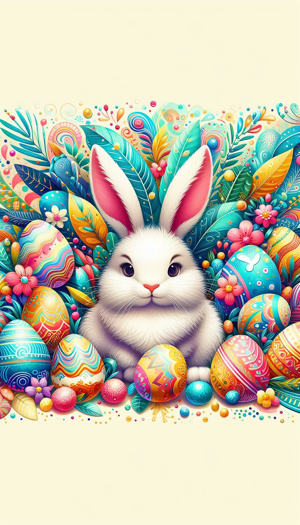 Colorful Easter Bunny Festive Wallpaper for Spring Celebrations