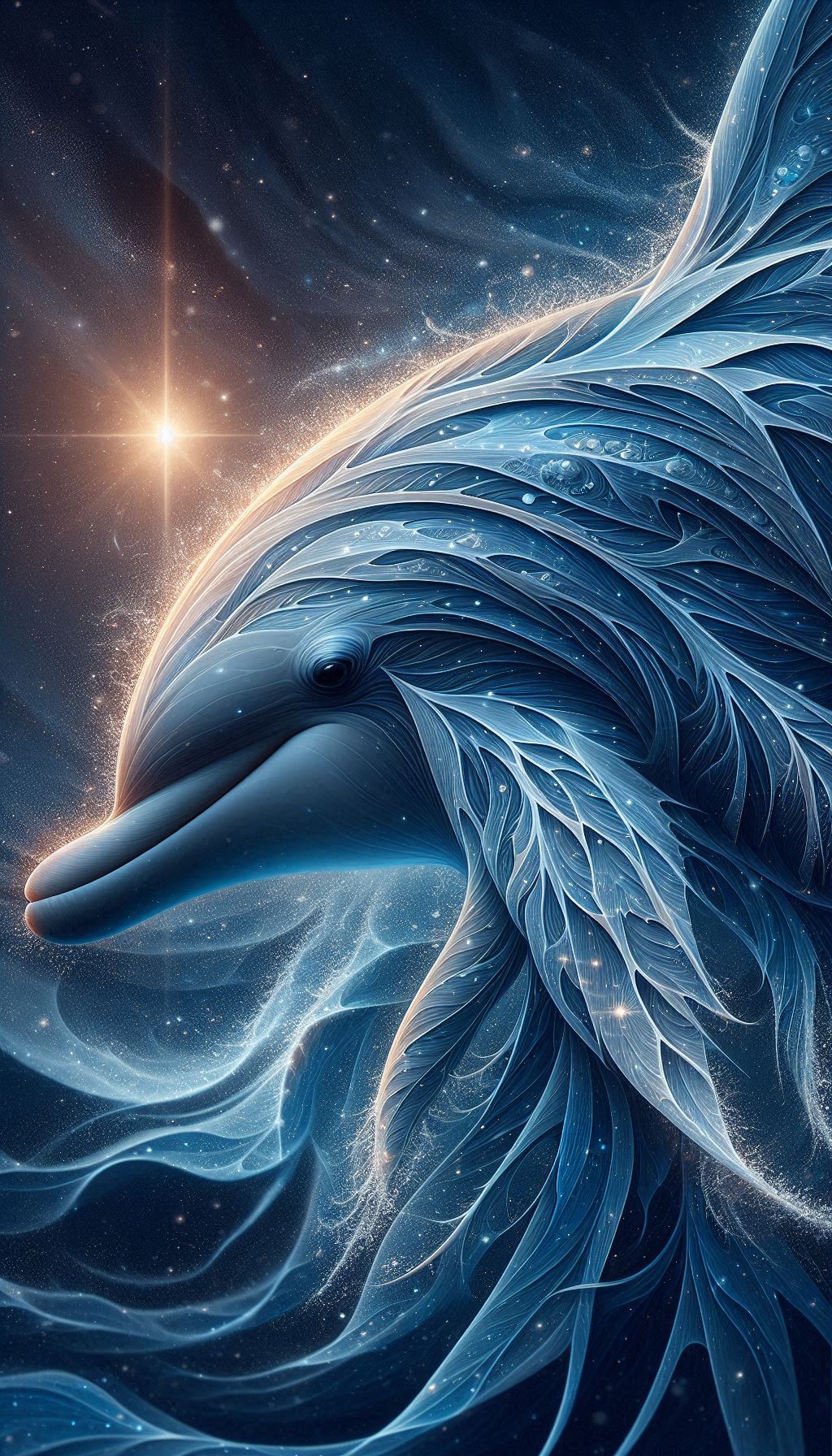 Detailed Close-Up of a Dolphin’s Fin Unique Wallpaper for Nautical Decor