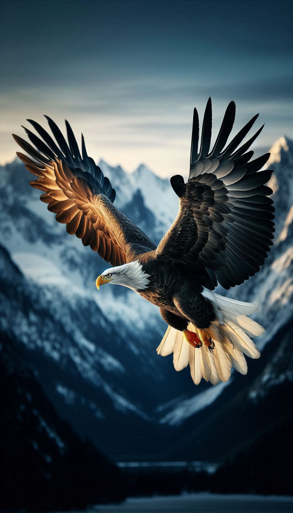 Eagle in mid-flight capturing the glory of avian acrobatics mobile wallpaper