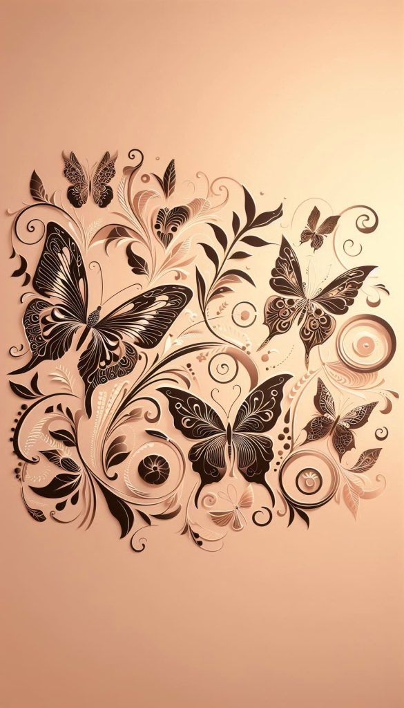 Elegant Butterfly Silhouettes Sophisticated Insect Wallpaper for Classy Rooms