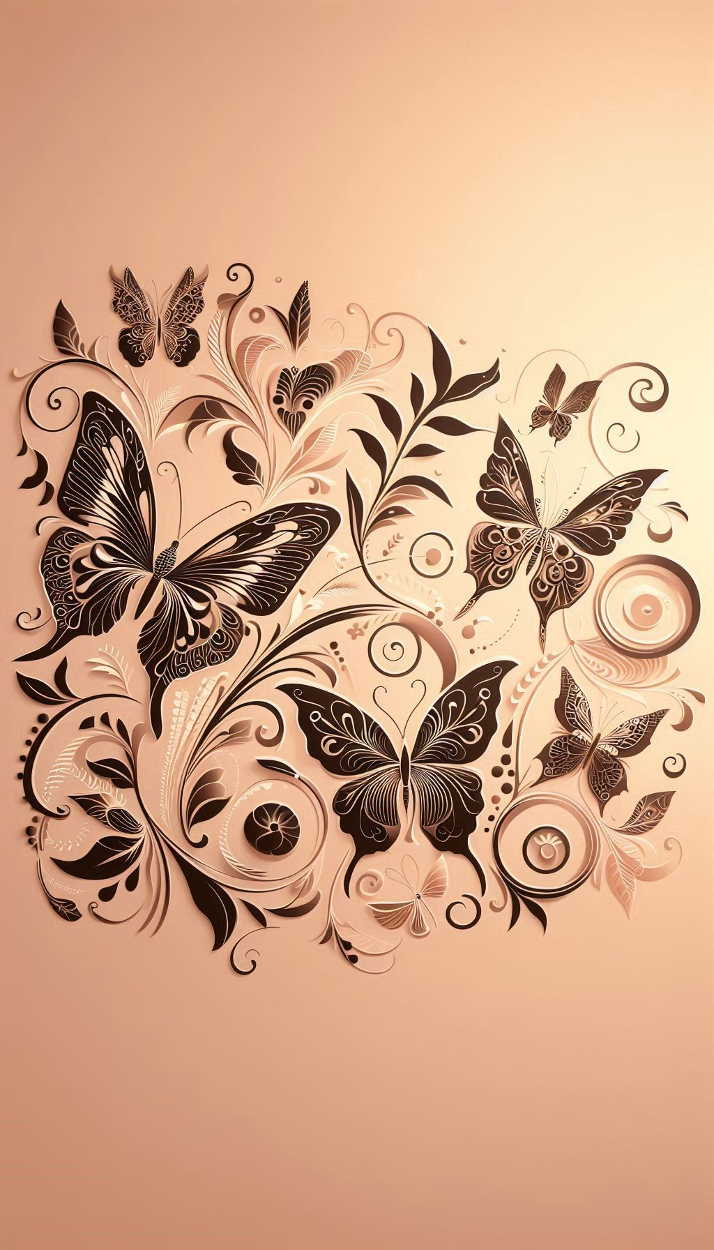 Elegant Butterfly Silhouettes Sophisticated Insect Wallpaper for Classy Rooms