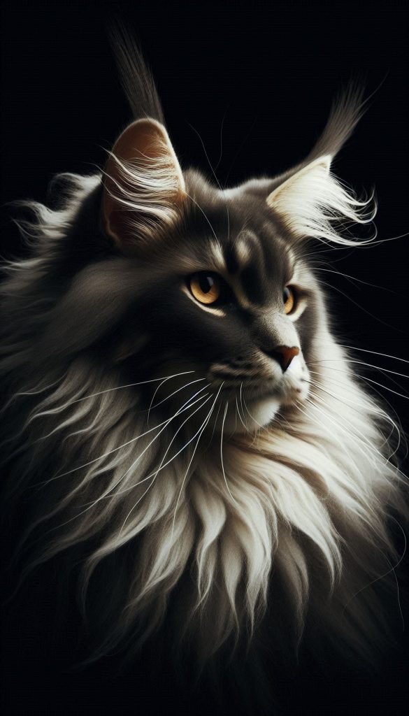 Elegant Maine Coon Profile Striking Cat Silhouettes for Stunning Wallpapers
