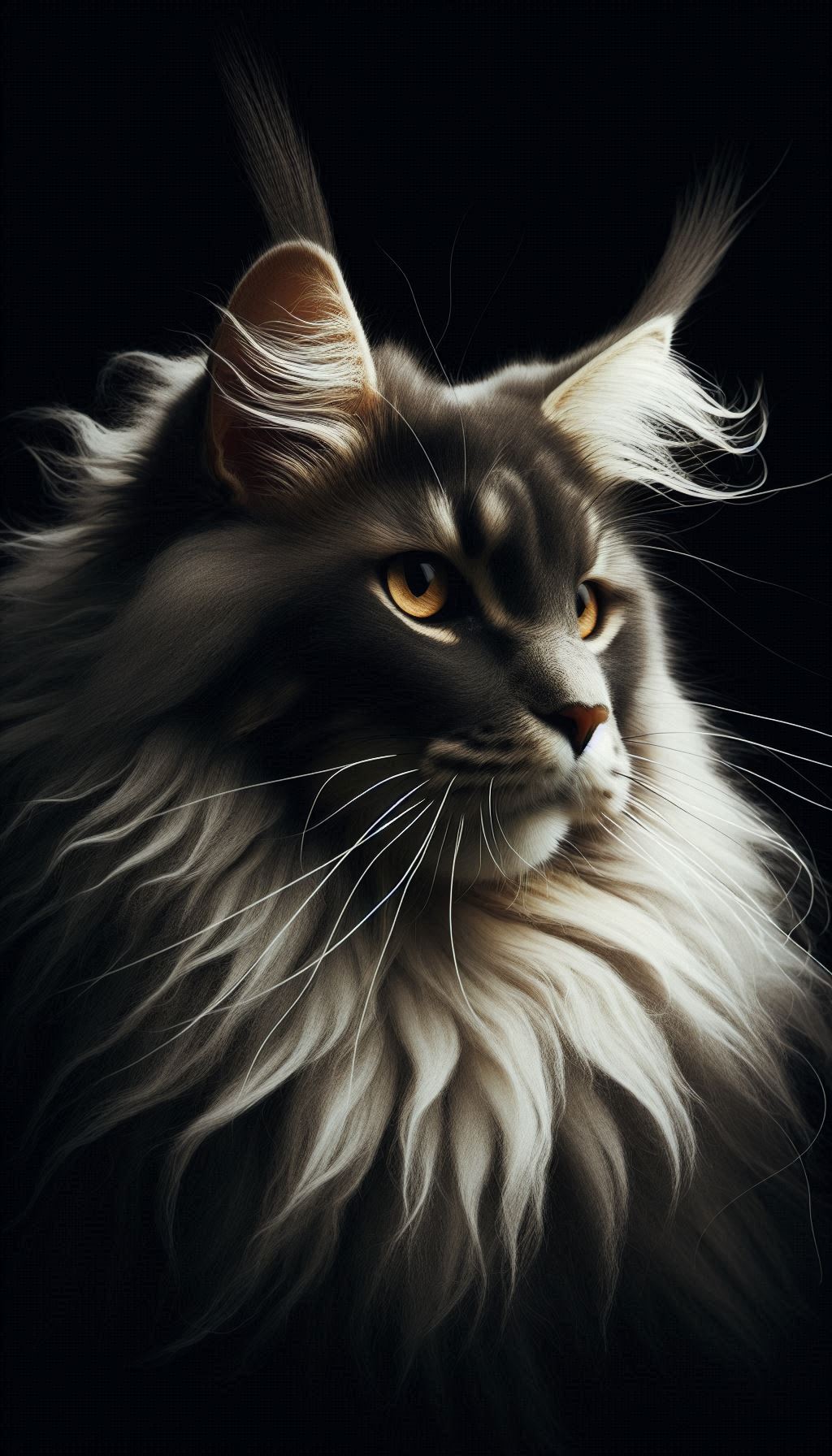 Elegant Maine Coon Profile Striking Cat Silhouettes for Stunning Wallpapers