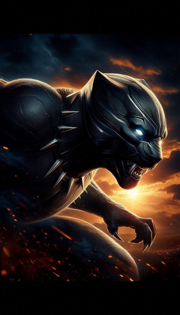 Epic Black Panther artwork for stunning design phone wallpaper