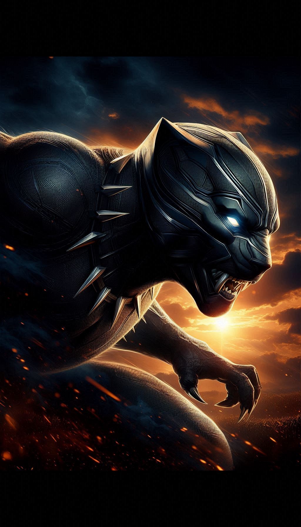 Epic Black Panther artwork for stunning design phone wallpaper