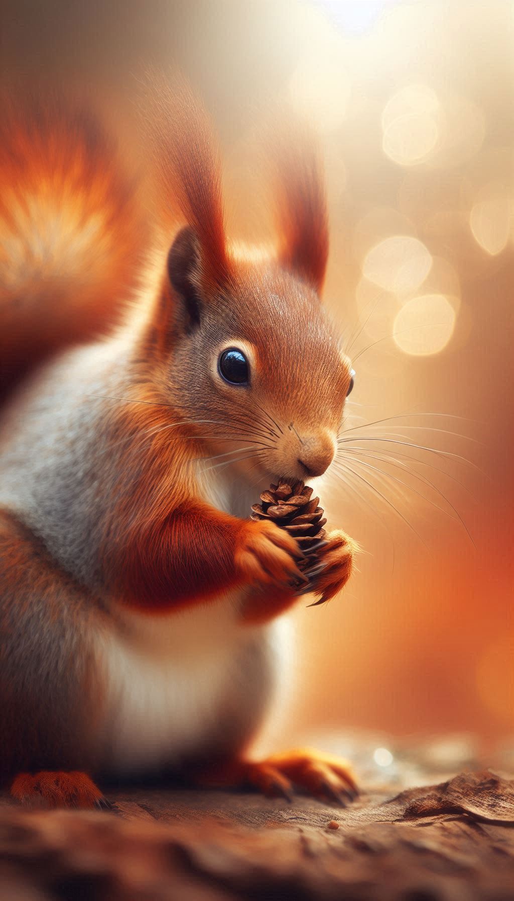 Gentle Squirrel Portrait with Soft Focus Background