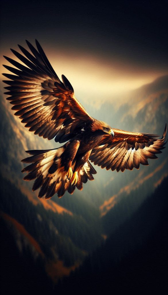 Golden eagle in flight The grace and power of nature's predator HD mobile wallpaper for iPhone
