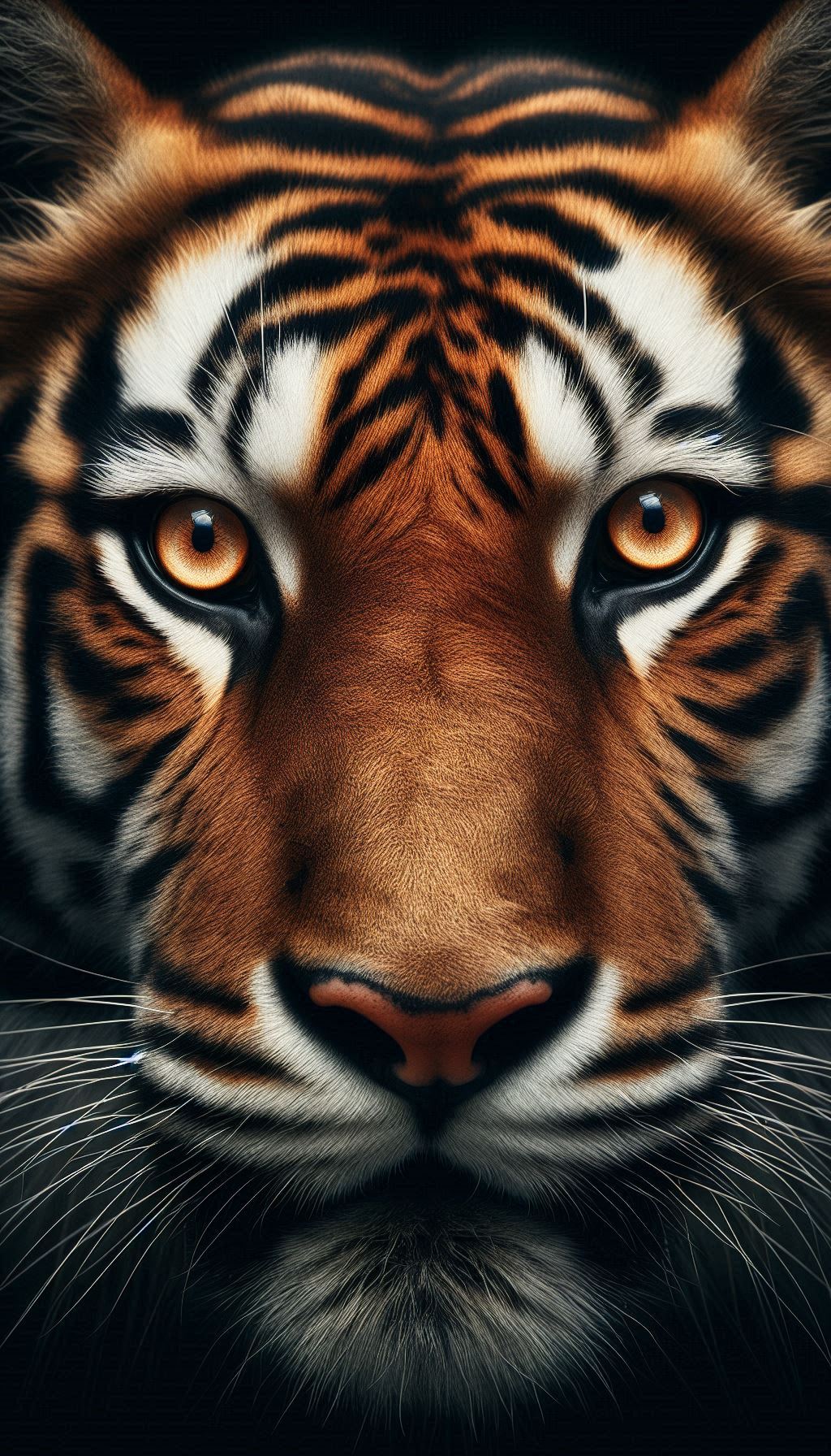 Intense close-up of a Bengal tiger's eyes More, your smartphone wallpaper with details