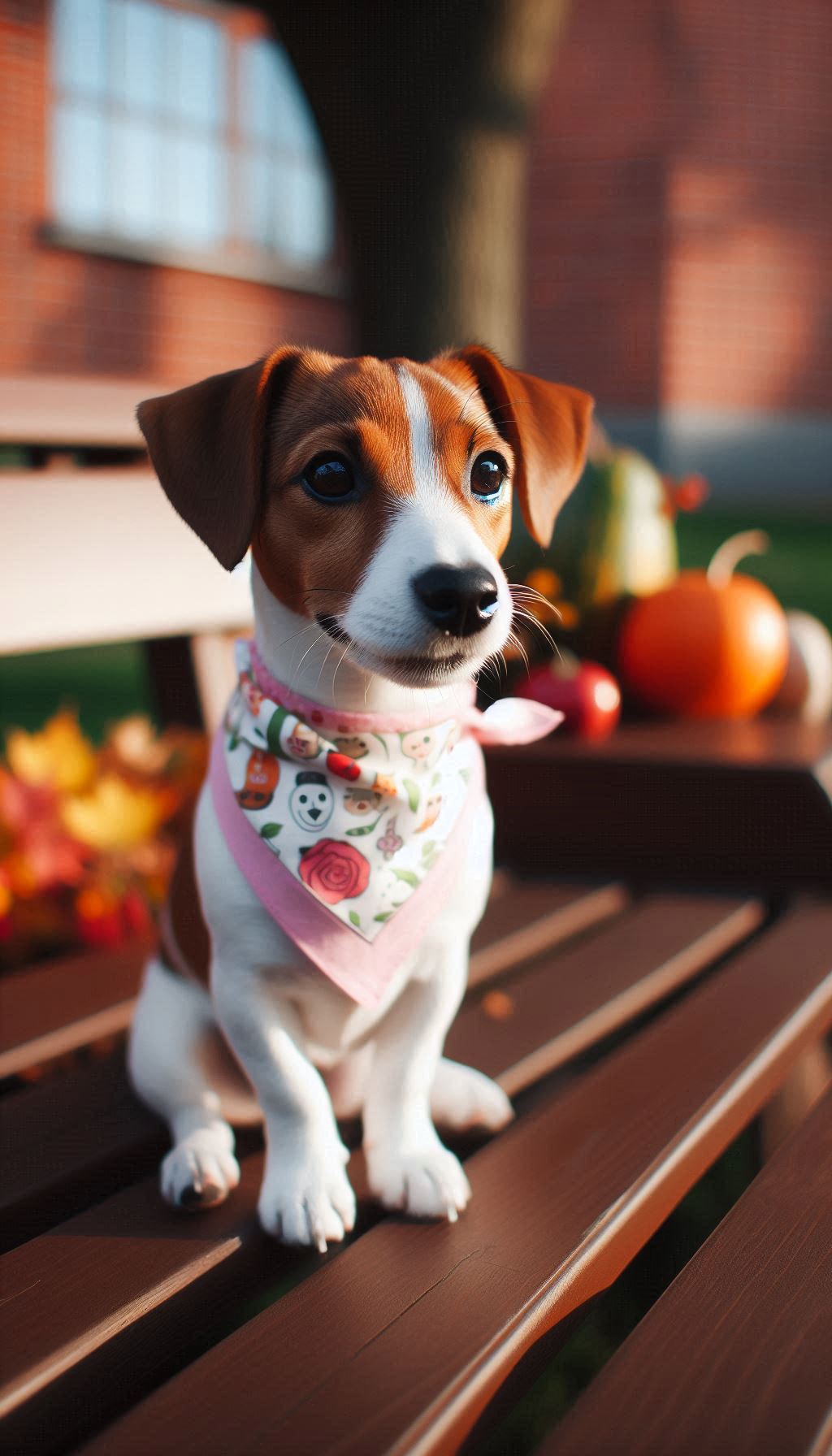 Jack Russell Terrier Wearing a Cute Bandana
