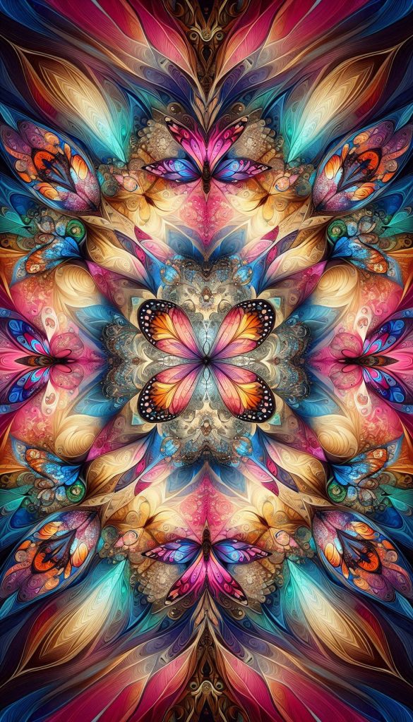 Kaleidoscope Butterfly Patterns Colorful Insect Wallpaper for Vibrant Spaces