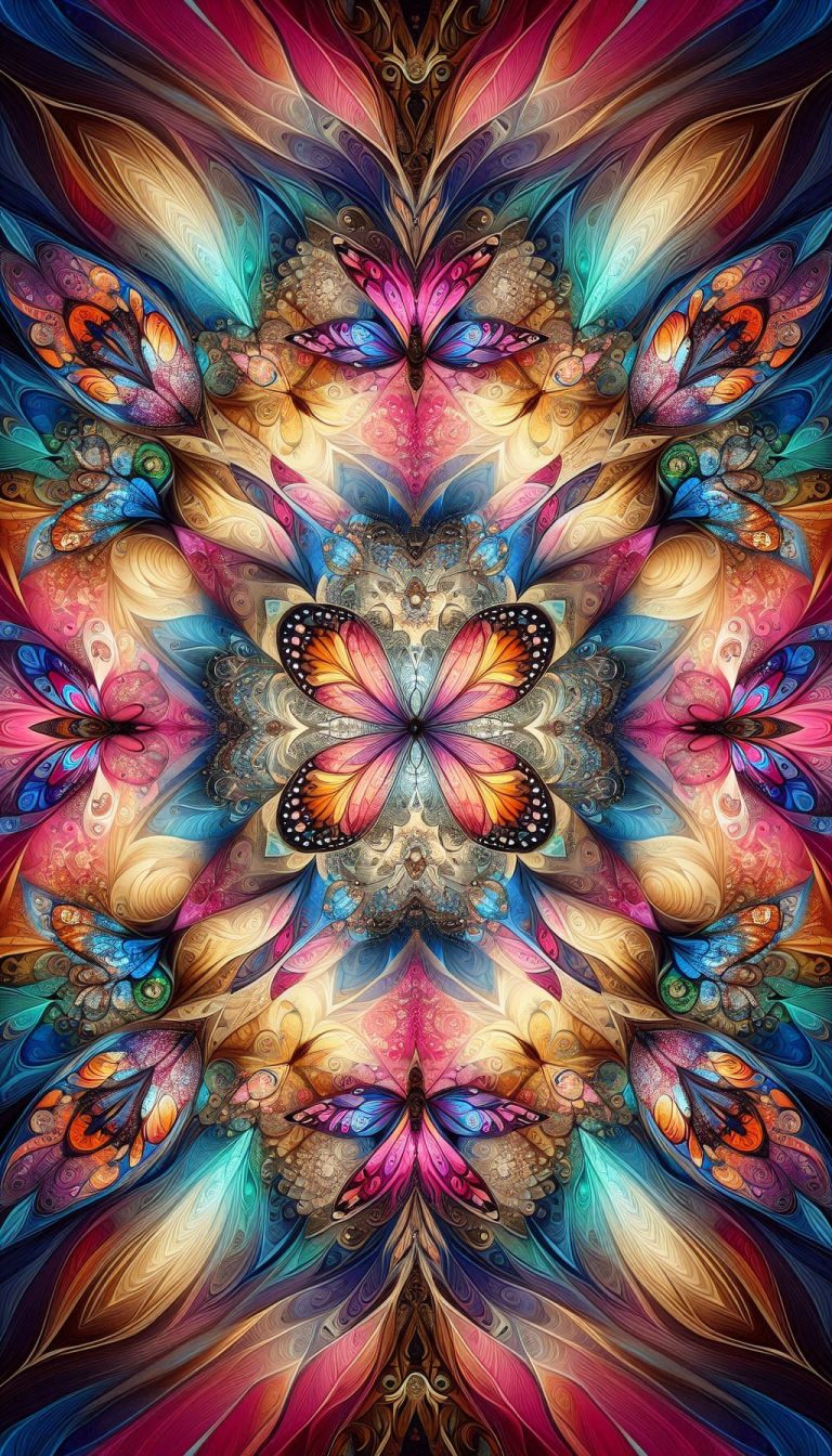 Kaleidoscope Butterfly Patterns Colorful Insect Wallpaper for Vibrant Spaces