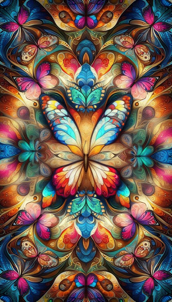 Kaleidoscope butterfly pattern colorful insect wallpaper vibrant places hd mobile wallpaper for iphone