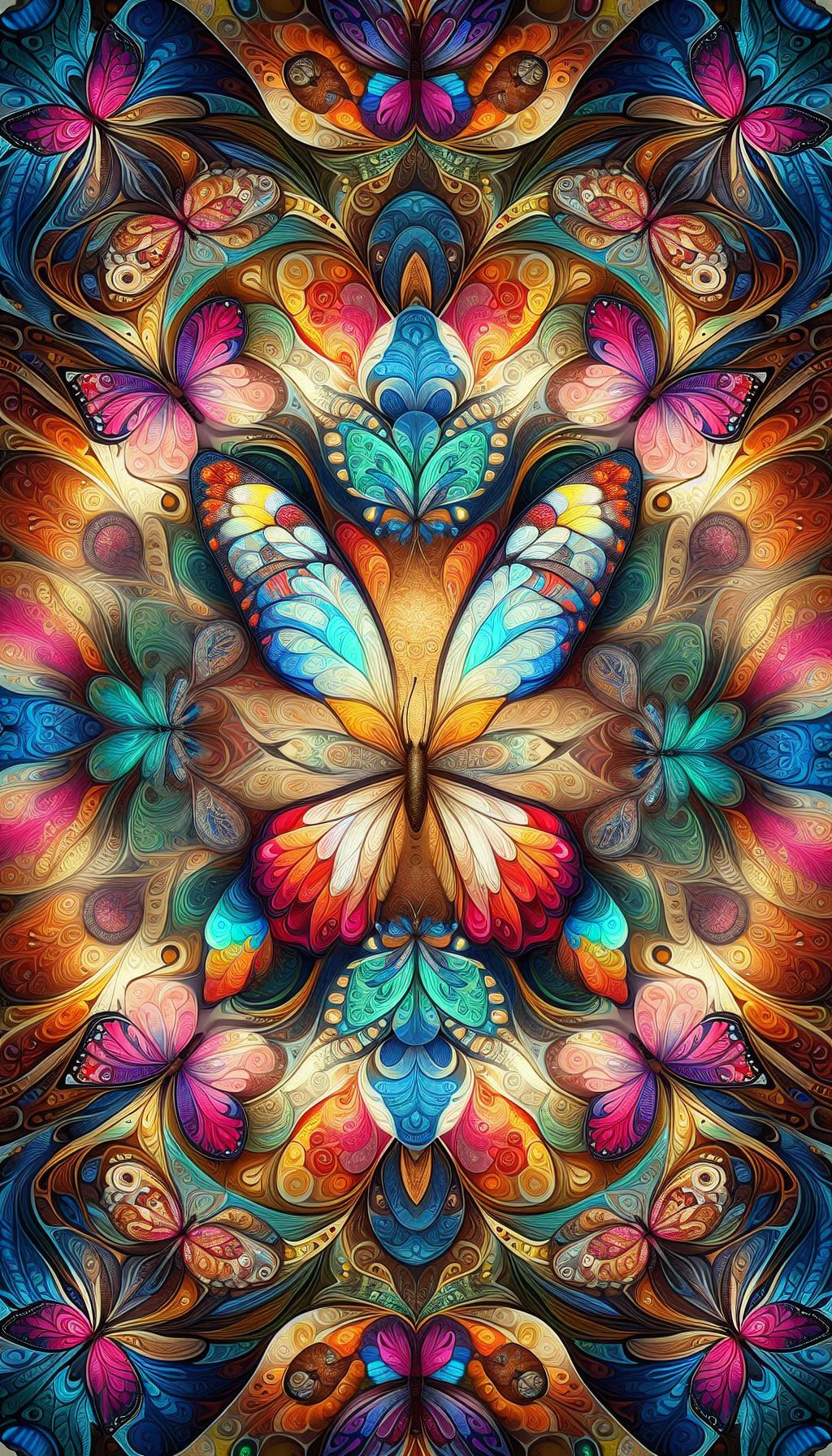 Kaleidoscope butterfly pattern colorful insect wallpaper vibrant places hd mobile wallpaper for iphone