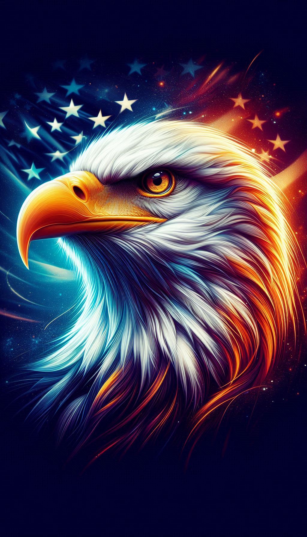 Lively bald eagle in profile a symbol of courage and freedom HD wallpaper for smartphones