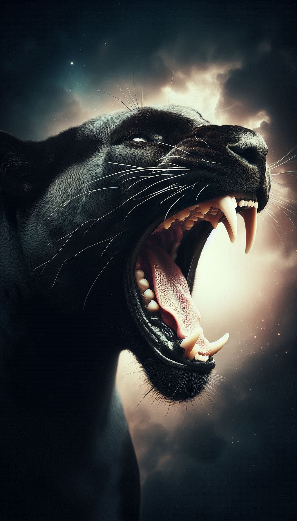 Majestic Black Panther with Open Jaw Striking Wallpaper Concepts