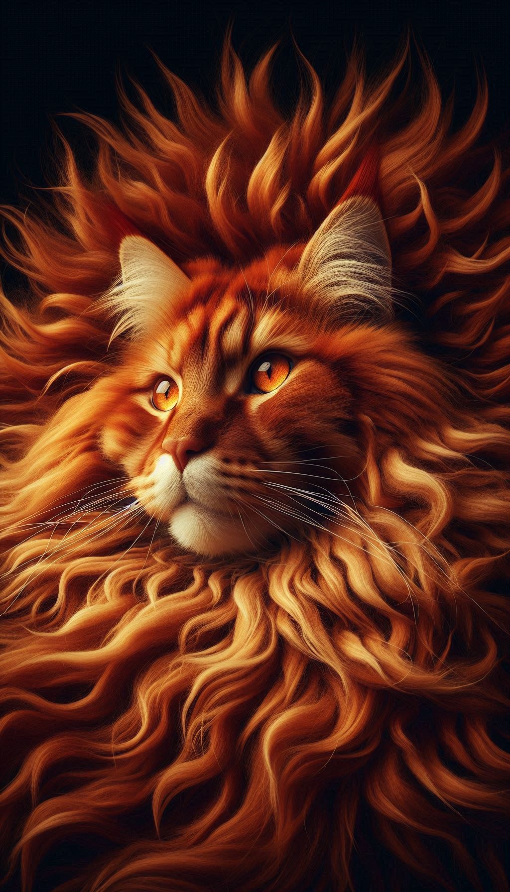 Majestic Red Tabby Maine Coon Vibrant Fur Patterns for a Cozy Wallpaper