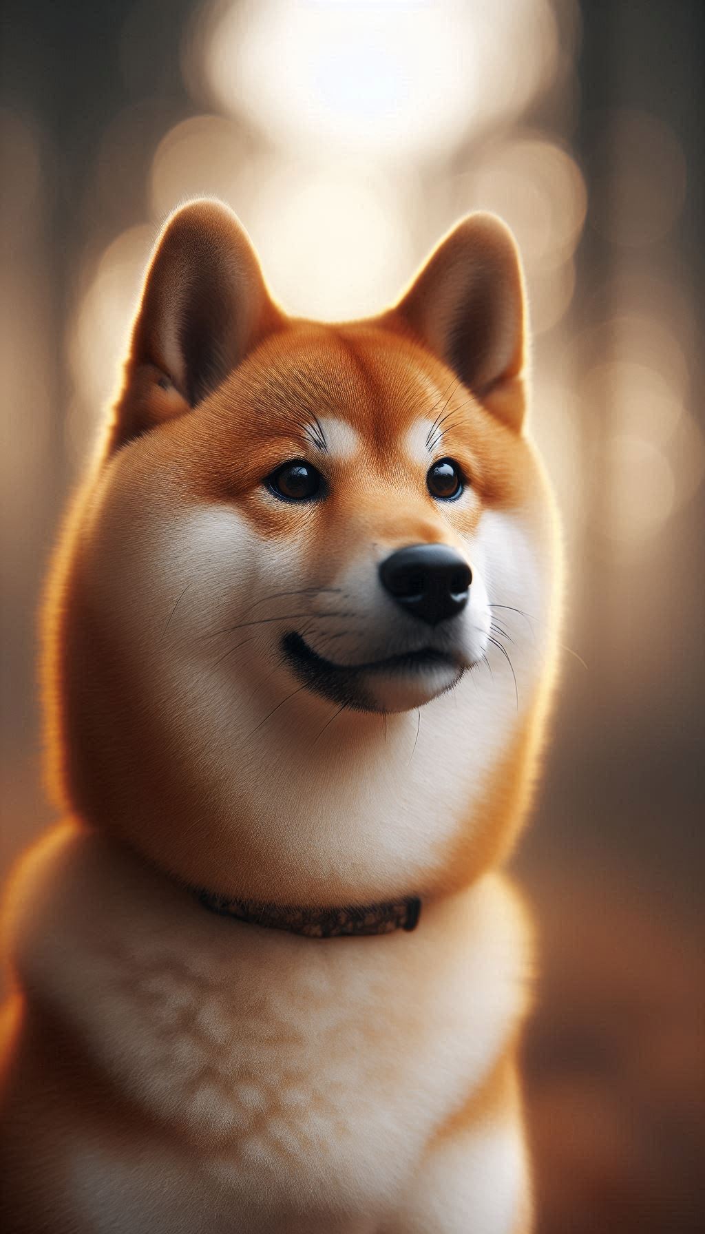 Majestic Shiba Inu Portrait Picture with Soft Focus and Background
