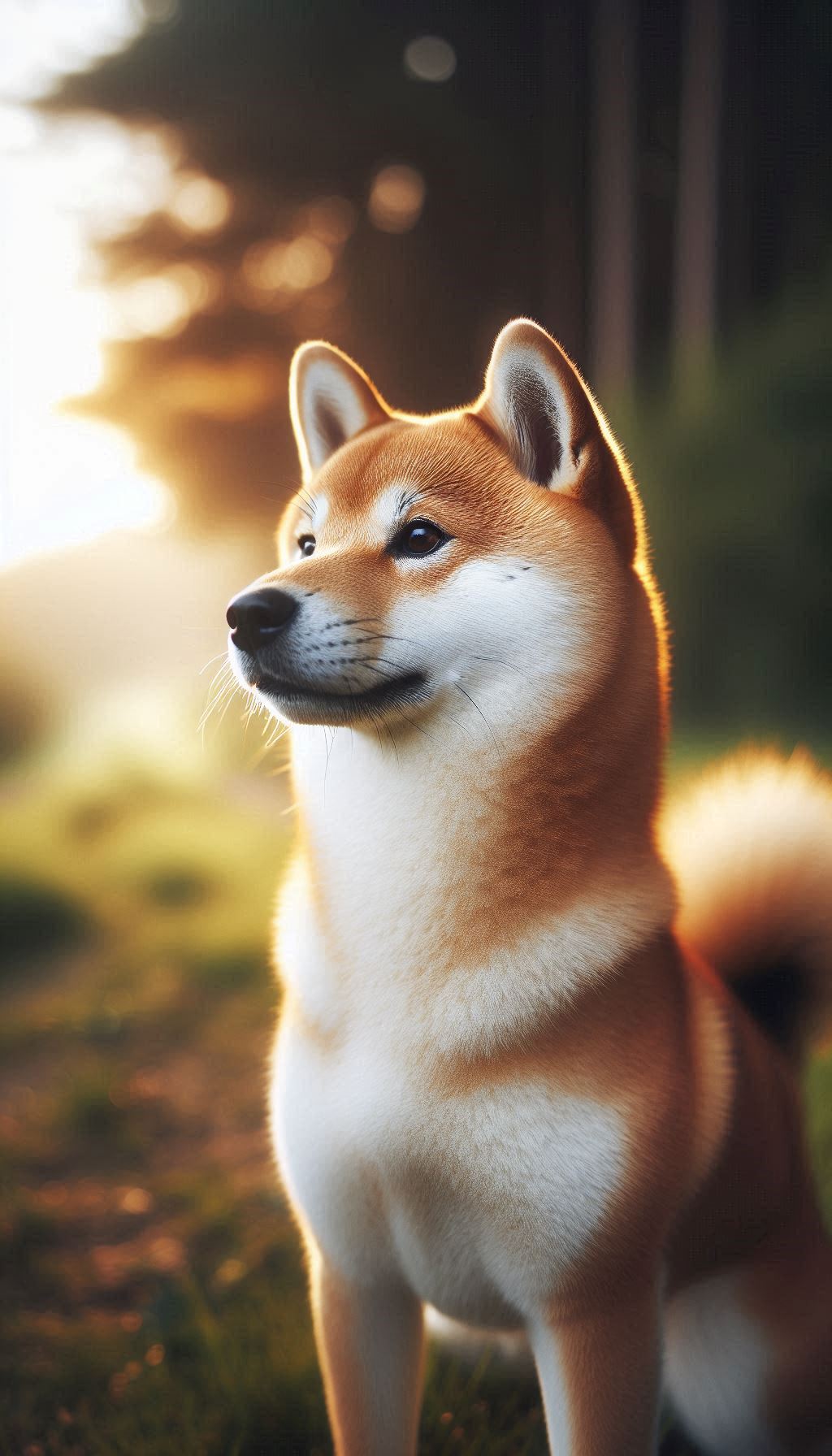 Majestic Shiba Inu Portrait with Soft Focus Background