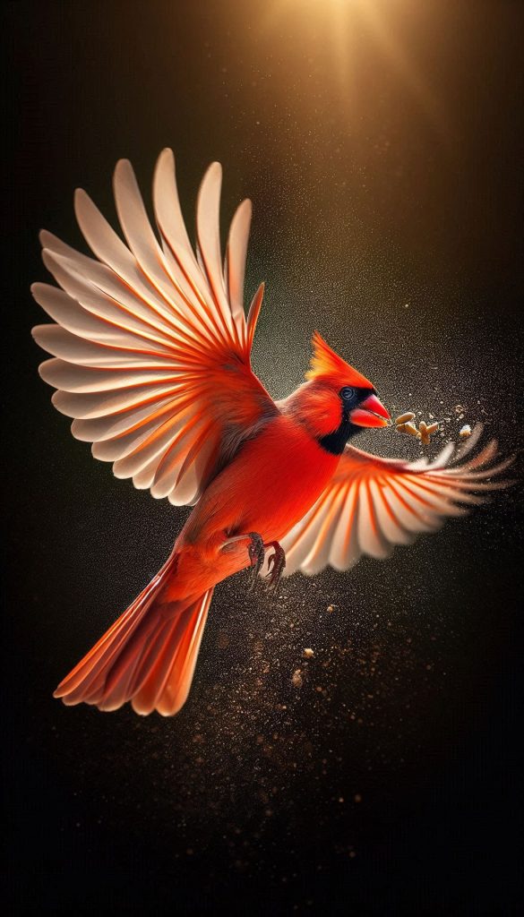 Northern Cardinal in Flight Capturing the Beauty of Nature