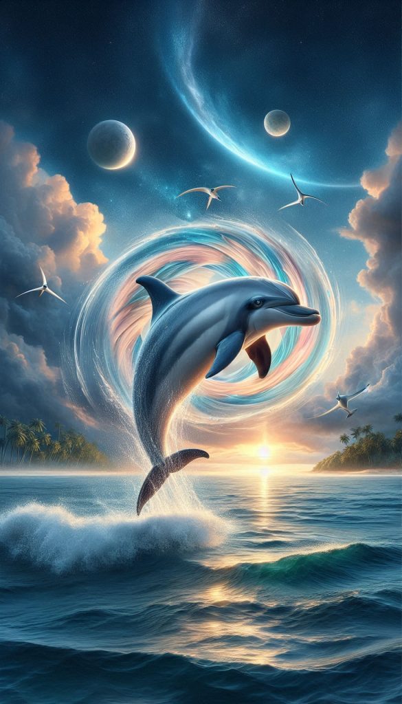 Realistic Dolphin Images Nature Inspired Spinner for Coastal Homes Mobile Wallpaper for iPhone